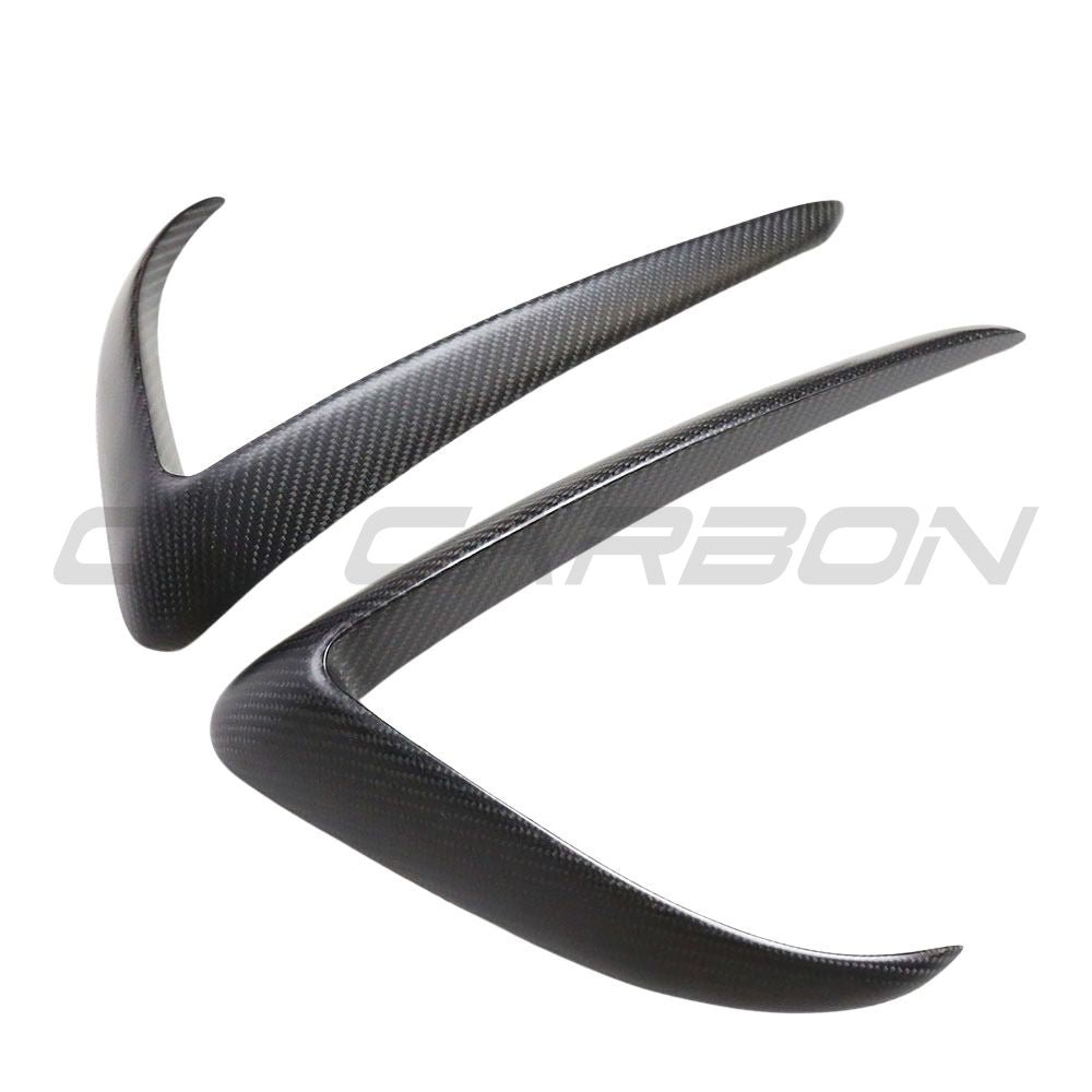 TESLA MODEL 3 2017-2023 MATTE CARBON FIBRE FRONT BUMPER CANARDS - Image 4