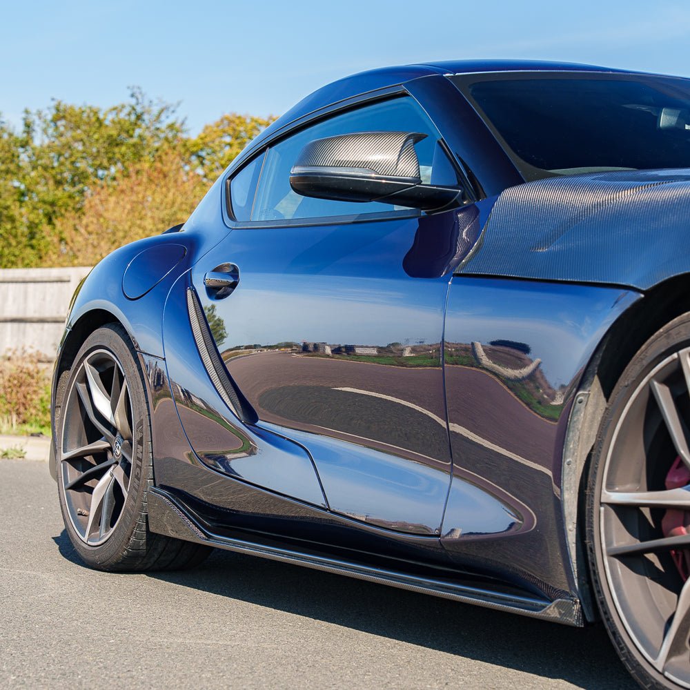 TOYOTA SUPRA 2019+ A90 CARBON FIBRE SIDE SKIRTS - V1 - Image 2